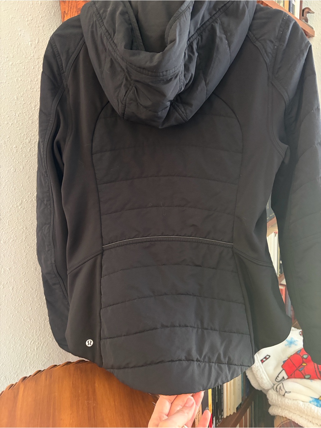 Lululemon Athletica Black Hooded Quilted Active Jacket